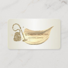 Cartão De Visita Aspirador de glitter com pincelada elegante