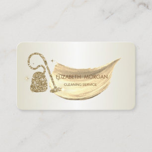 Cartão De Visita Aspirador de glitter com pincelada elegante