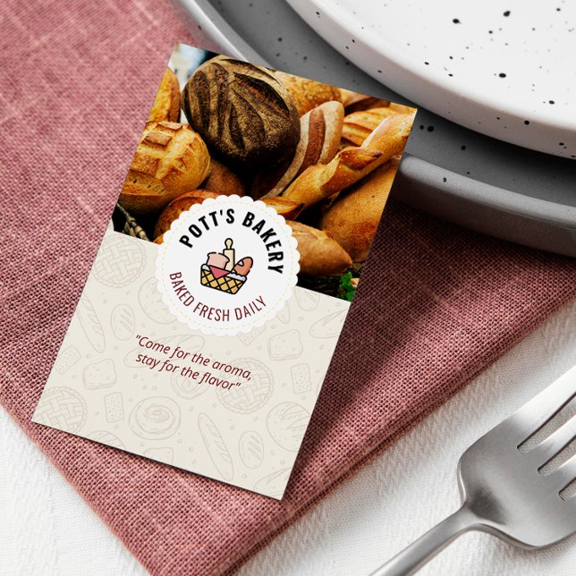 Cartão De Visita Assar Bakery Business | Negócios diários assados (Criador carregado)