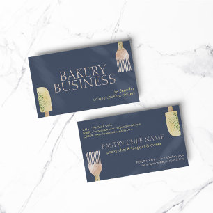 Cartão De Visita Assar de Chef de Spatula de Folha Sombra marinho