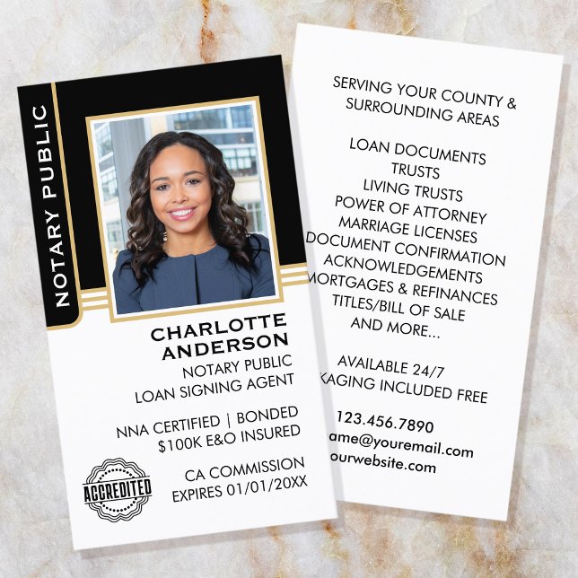 Cartão De Visita Assinante de empréstimo público notário ID de agen (Criador carregado)