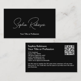 Cartão De Visita Assinatura Black QR