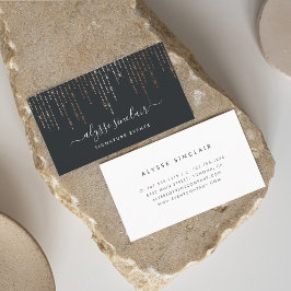 Cartão De Visita Assinatura de Marquee rosa Dourada