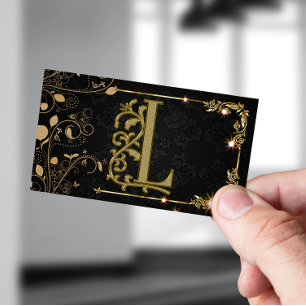 Cartão De Visita Assinatura de roteiro de estilista de cabelo preto