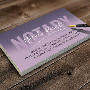 Cartão De Visita Assinatura de Roxo Elegante Público do Notário M