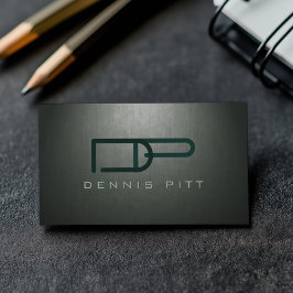 Cartão De Visita Assinatura do Monograma Personalizado da Cinza Púb