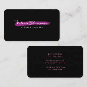 Cartão De Visita Assinatura do Traço do Pincel na moda cor-de-rosa