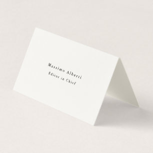 Cartão De Visita Assinatura Elegante Simples Creme Minimalista Mode