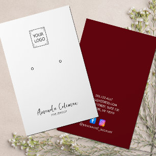 CARTÃO DE VISITA ASSINATURA ESCURA DE PLAIN VERMELHO COM O LOGOTIPO