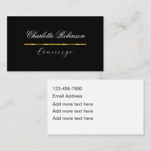 Cartão De Visita Assistente Pessoal de Concierge Sofisticado