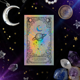 Cartão De Visita Astrologia   Marca Zodíaco Celestial Holográfico