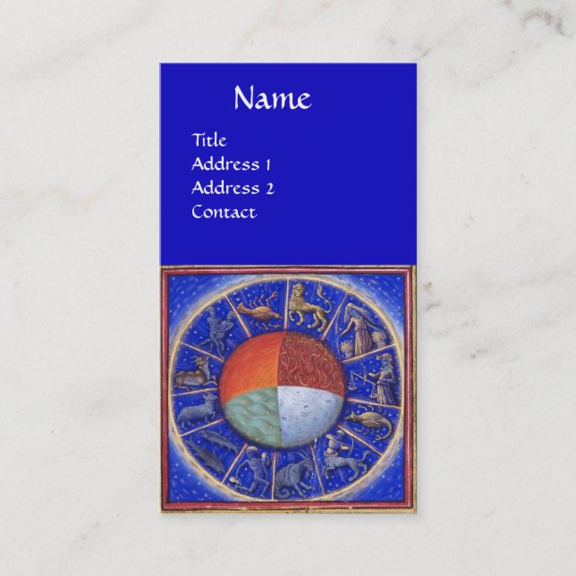 Cartão De Visita ASTROLOGIA,SINAIS ZODIÁTICOS,QUATRO ELEMENTOS Astr (Frente)
