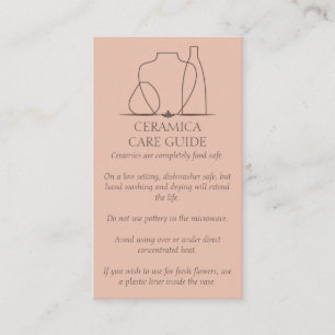 Cartão De Visita Atenção Cerâmica de Vase de Potência Cor-de-Rosa L