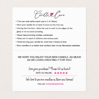 Cartão De Visita Atendimento a Velas e Obrigados do cliente dobrado