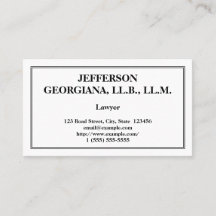 Cartão de visita atenuado do advogado