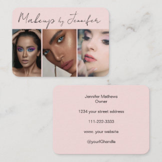 Cartão De Visita Ativação de Fotografias do Script 3 Preto Cor-de-R