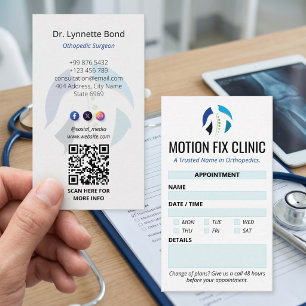 Cartão De Visita Atividade Clínica Ortopedia   Limpar Compromisso