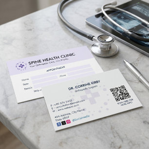 Cartão De Visita Atividade Clínica Ortopedia Limpar Compromisso