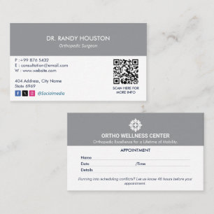 Cartão De Visita Atividade Clínica Ortopedia   Limpar Compromisso