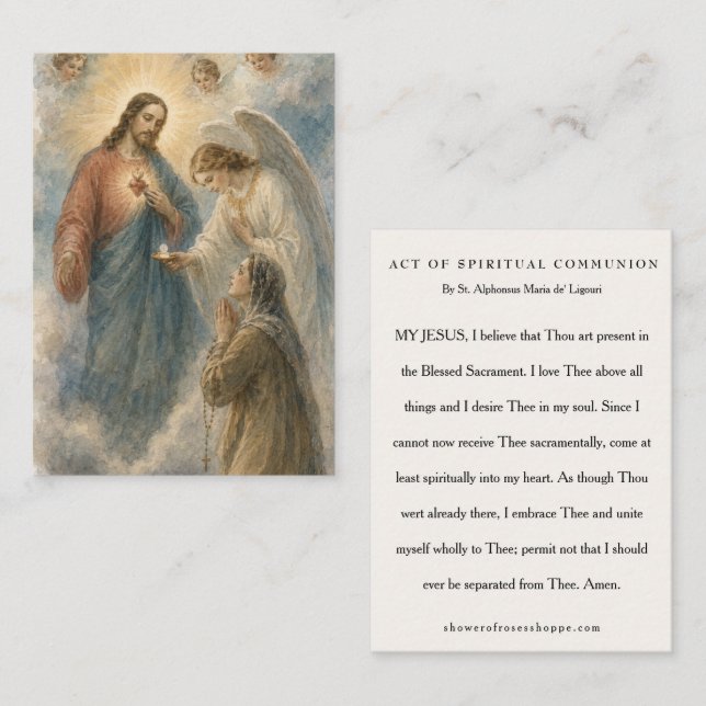 Cartão De Visita Ato de Comunhão Espiritual Católica (Frente/Verso)