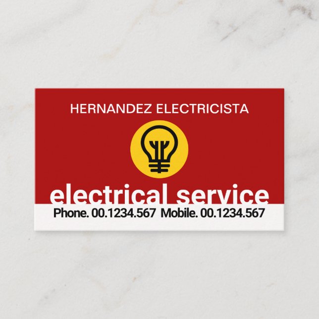 Cartão De Visita Atordoante Camadas Vermelhas Funciona Elétrica (Frente)
