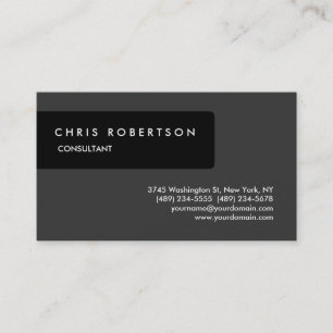Cartão de visita Atraente de Cinza Negra