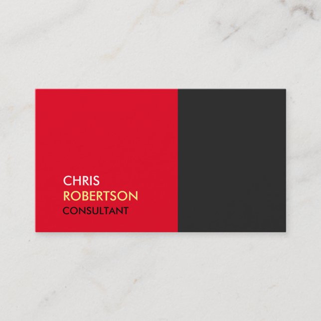 Cartão de visita Atrativo Vermelho da Cinza Trendy (Frente)