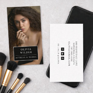 Cartão De Visita Atriz de Foto Moderna Modelo Foto