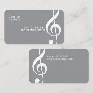 Cartão De Visita Aulas particulares de música / professor cinza