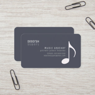 Cartão De Visita Aulas Particulares professor de música lead-cinza