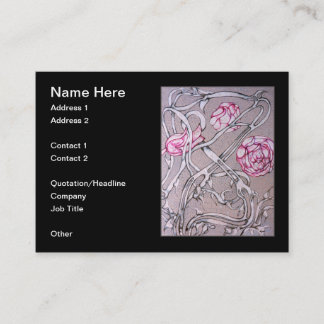 Cartão De Visita Aumentou e o espinho, no preto