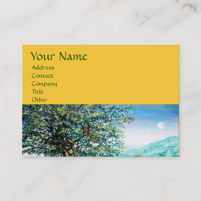 Cartão De Visita AURORA / ÁRVORE MÁGICA, verde, azul, amarelo (Frente)