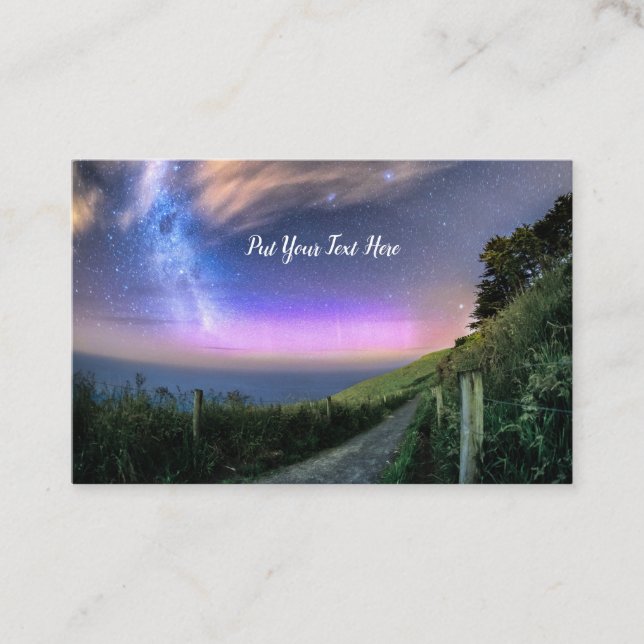 Cartão De Visita Aurora Nova Zelândia | Dunedin NZ | Luzes do Sul (Frente)