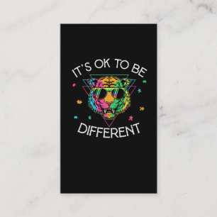 Cartão De Visita Autismo Sensibilização Meninas Tigre Crianças A