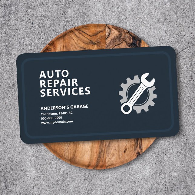 Cartão De Visita Auto Repair Services (Auto Repair Services Business Card)