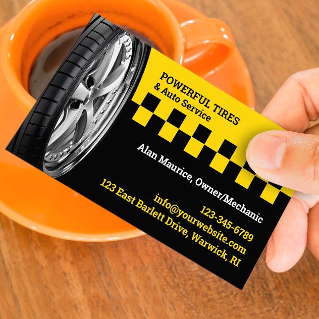Cartão De Visita Auto Repair Shop Business Card Template (Criador carregado)