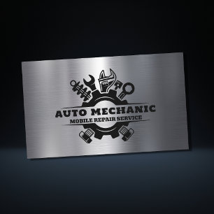 Cartão De Visita Automecânico Automotive Repair Service Metal