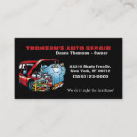 Cartão De Visita Automotivo Automotivo Funny Cartoon<br><div class="desc">Engraçado Cartoon Automotive Mechanic Cartão de visita. Personalize isso com suas próprias informações de negócios para torná-lo seu! Perfeito por deixar uma impressão memorável.</div>