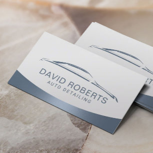 Cartão De Visita Automotivo Lava Automóvel Azul e Prata