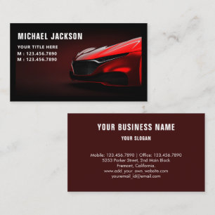 Cartão De Visita Automotivo Lava Automóvel Preto e Vermelho