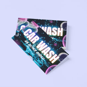 Cartão De Visita Automóvel Automotivo de Lava-Carro Neon