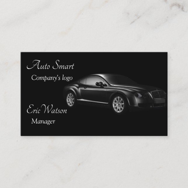 Cartão De Visita Automóvel Black Professional Elegante (Frente)