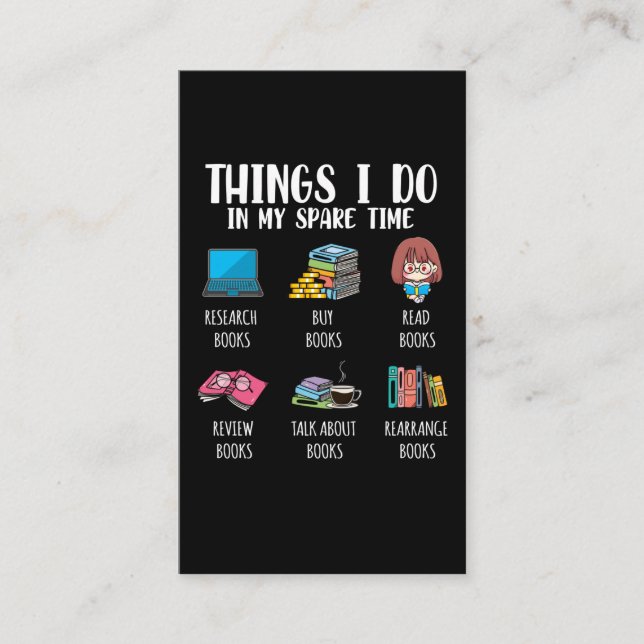 Cartão De Visita Autor de Bookworm Engraçado Leitura do Livro (Frente)