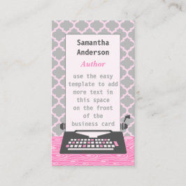 Cartão De Visita Autor de Escritor de Máquina de Escritor de Máquin
