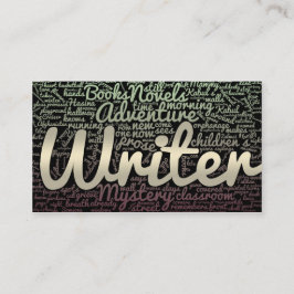 Cartão De Visita Autores de Escritores de Nuvem de Palavras Negras 