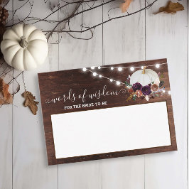 Cartão De Visita Autumn White Pumpkin Cai no Amor Palavras de Sabed