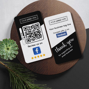 Cartão De Visita Avaliação de Negócios do Facebook com Código QR