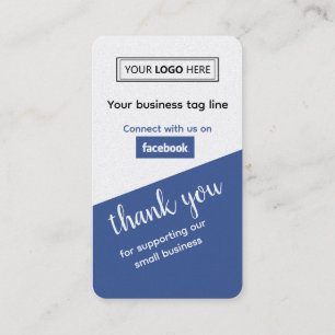 Cartão De Visita Avaliação de Negócios do Facebook com Código QR