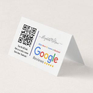 Cartão De Visita Avaliação do Google com link de código QR