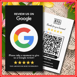 Cartão De Visita Avaliações do Google | Código QR Preto para Avalia
